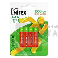 Аккумулятор Ni-MH Mirex HR03 / AAA 1000mAh 1,2V 4 шт (4/40/200), ecopack