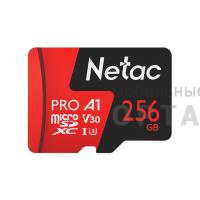 Карта памяти 256 Гб MicroSDXC Netac  P500  Extreme Pro  Class 10 UHS-I A1 V30 (100 Mb/s) без адаптера
