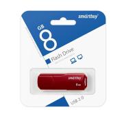 Флешка USB 8Gb SmartBuy Clue, USB 2.0, красный, темный
