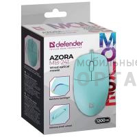 Мышь проводная DEFENDER Azora MB-241 голубой,3D,1200dpi,1,8м (1/100)
