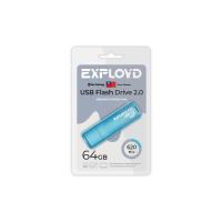 Флешка USB 64 Гб Exployd 620, USB2.0, пластик, синий