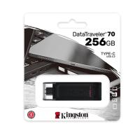 Флешка USB 256 Гб Kingston DataTraveler 70, USB3.2, пластик, резина, Type-C, чёрный