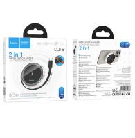 Беспроводная зарядка HOCO CQ18, Flash, подходит для iWatch 1-9, SE/SE2, Ultra/Ultra2, 15Вт,  серебристый