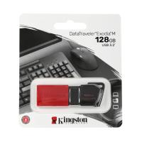 Флешка USB 128 Гб Kingston DataTraveler Exodia M, USB3.2 gen.1, пластик, чёрный, красный