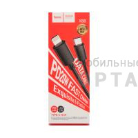 Кабель Type-C to Lightning HOCO X88 Gratified, 1m, 2.4A, QC3.0,  чёрный, не упакован