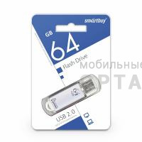Флешка USB 64 Гб Smartbuy  V-Cut  серебро