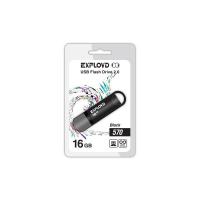 Флешка USB 16 Гб Exployd 570, USB2.0, пластик, чёрный