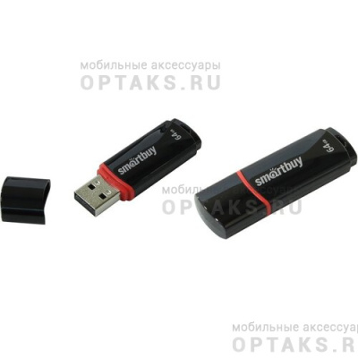 Флешка USB 64Gb SmartBuy Crown, USB 2.0, черный